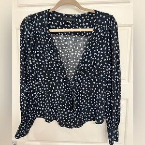 Sanctuary Women’s XS Blouse Top Navy/Blue